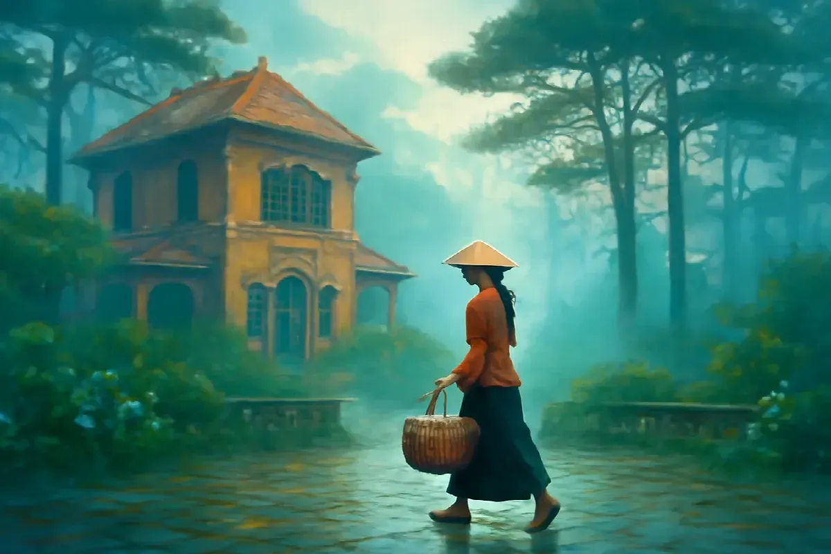 Ấm trà atiso ở biệt thự dốc Huyền Trân