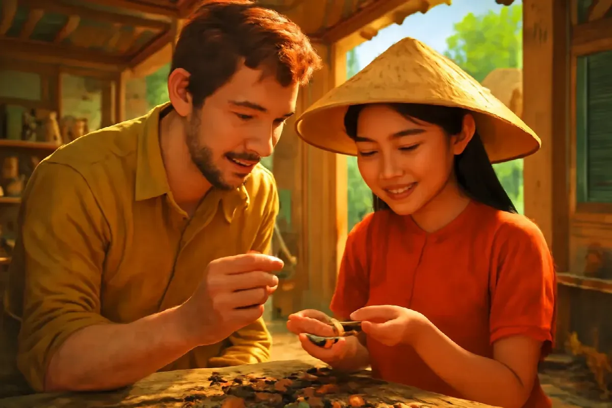 Ba cái khuy sừng khắc hình cá chép