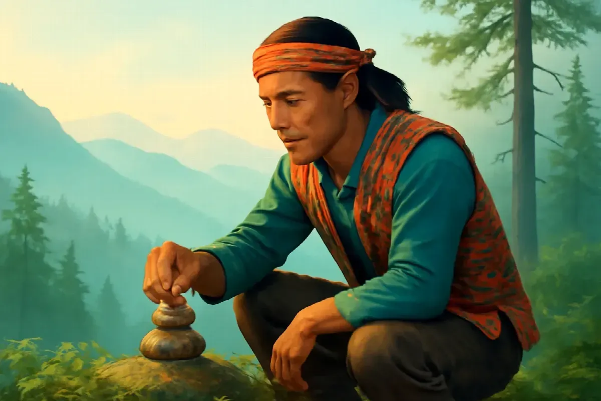 Ba hòn sỏi chồng trên sống núi