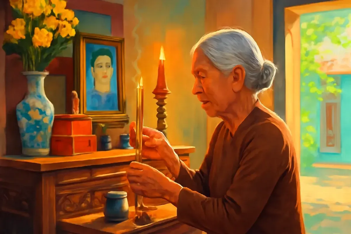 Ba lần khấn trước bàn thờ ông