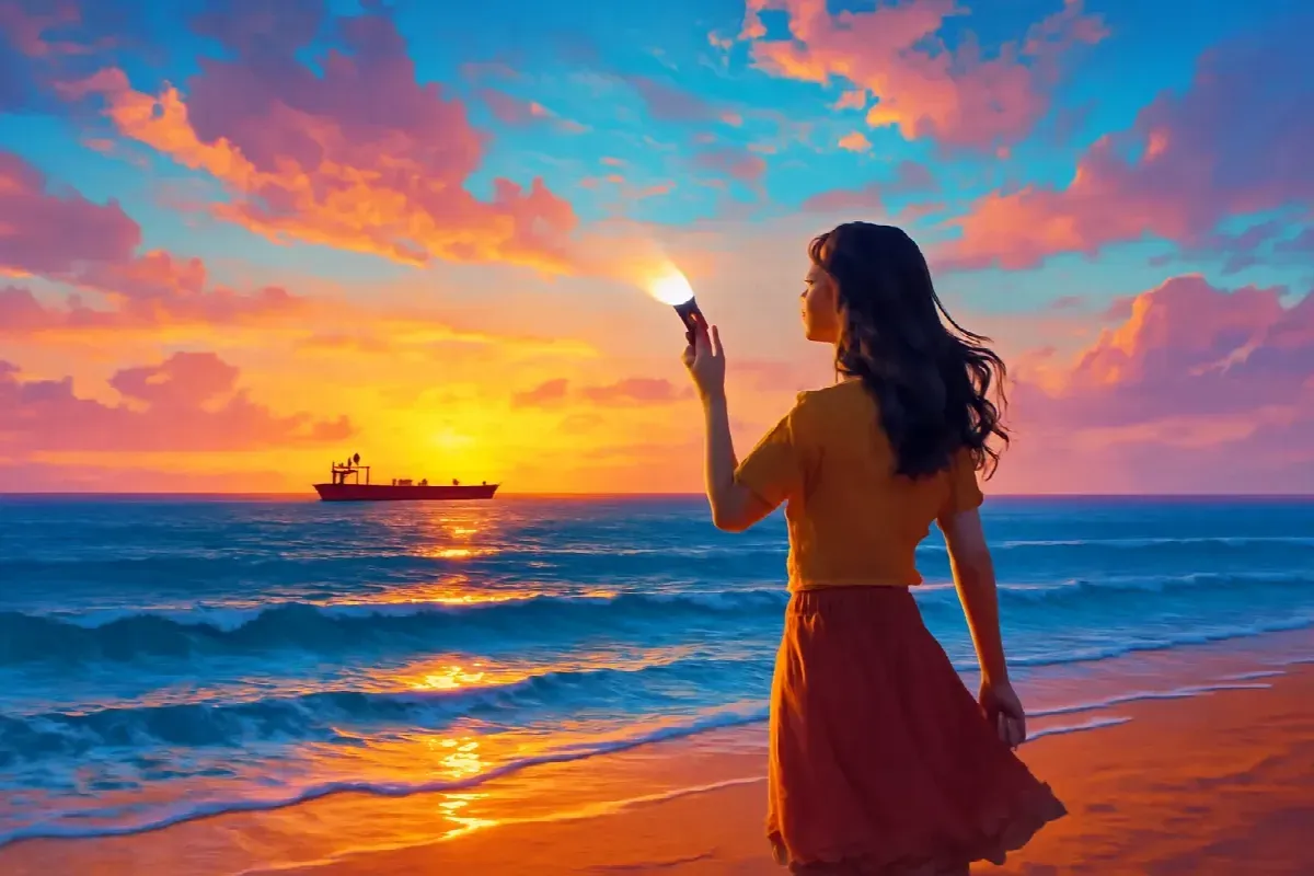 Ba lần nhấp đèn ngoài biển Quy Nhơn