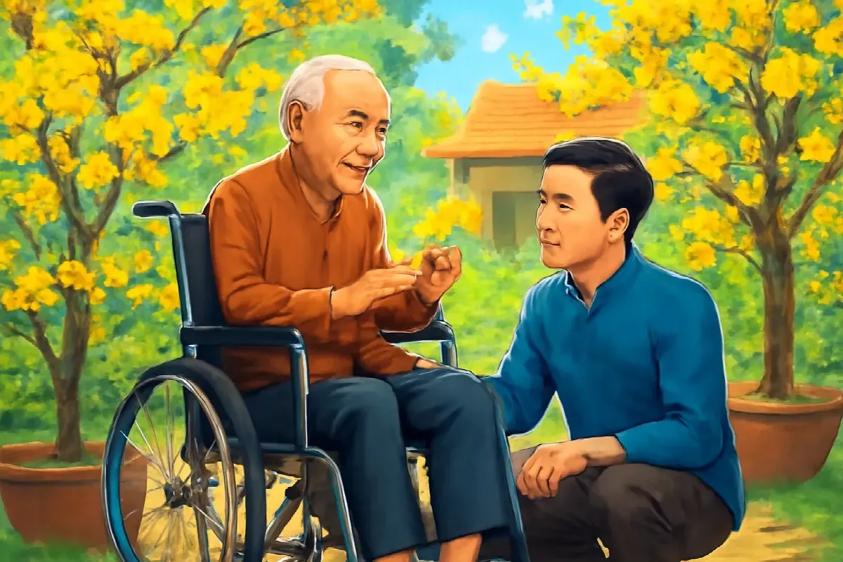 Ba mươi chậu mai buộc dây đỏ
