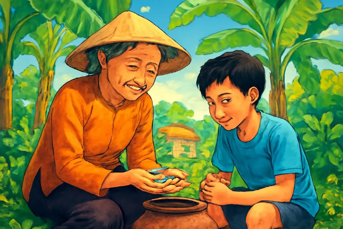 Ba thếp năm mươi đồng buộc lạt đỏ
