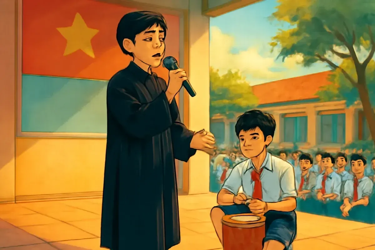 Ba tiếng trống cho người dẫn truyện nói lắp