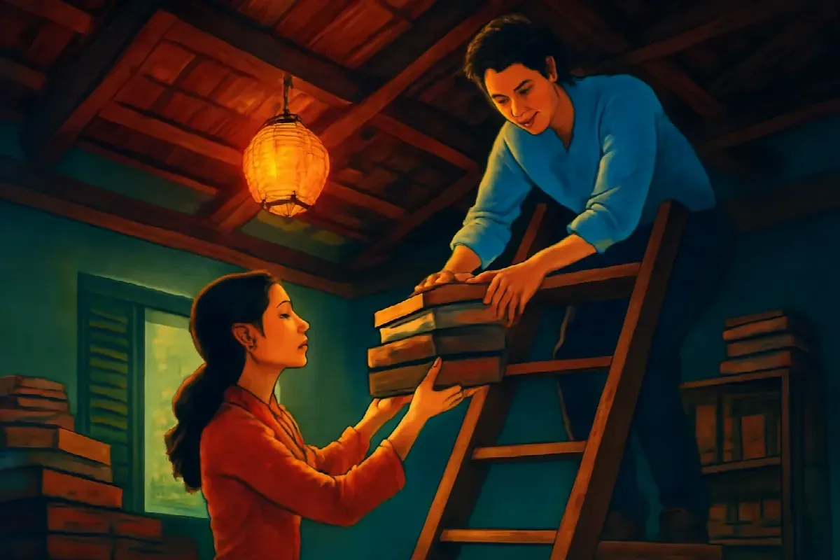 Ba vạch mực trên cột lim nhà bên sông Hoài