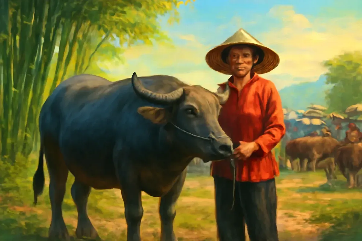 Bàn tay trong vạt áo của bà lái trâu