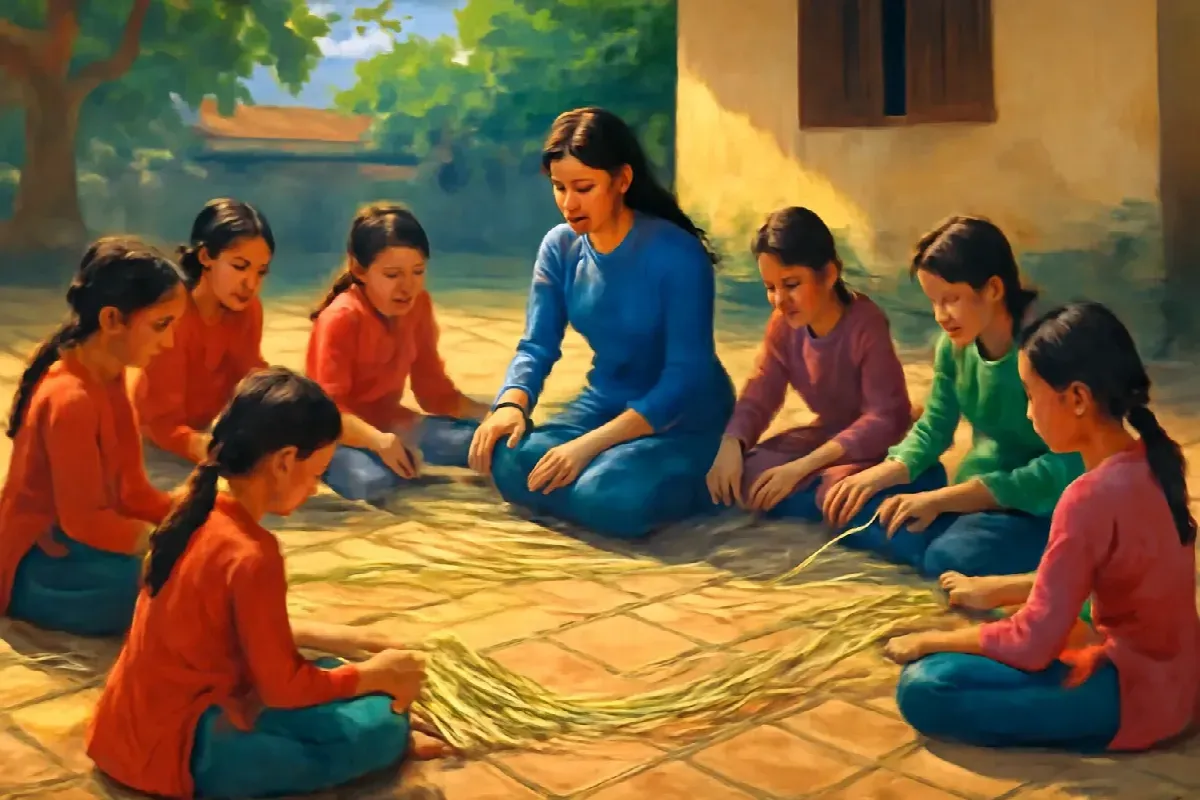 Bó que tre của lớp học con gái làng Cự Phong