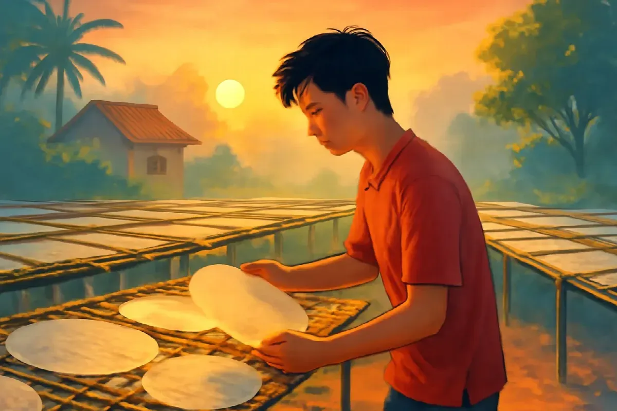 Ca sương đêm ở lò bánh tráng