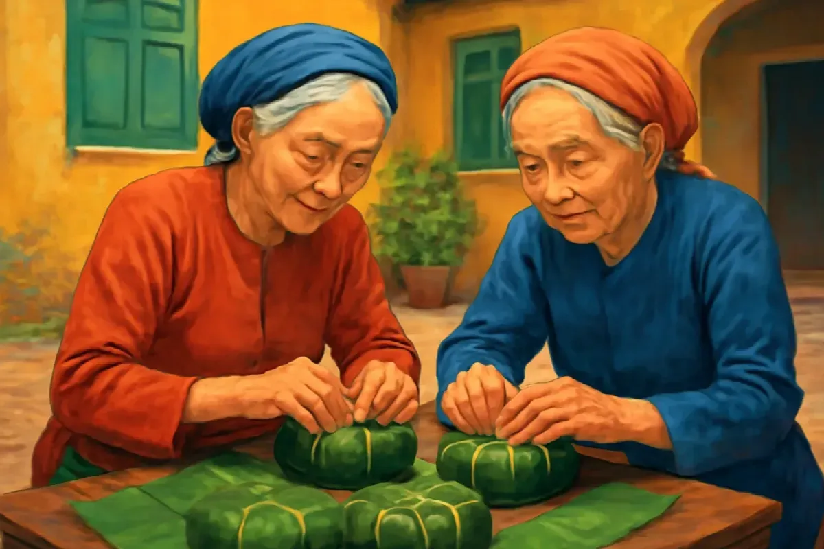 Cái bánh ít hai núm ở chợ Hội An