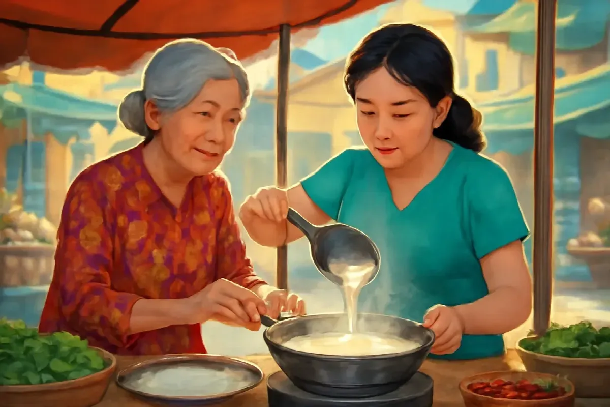 Cái bao gối thêu mai của bà Hai Chiêm