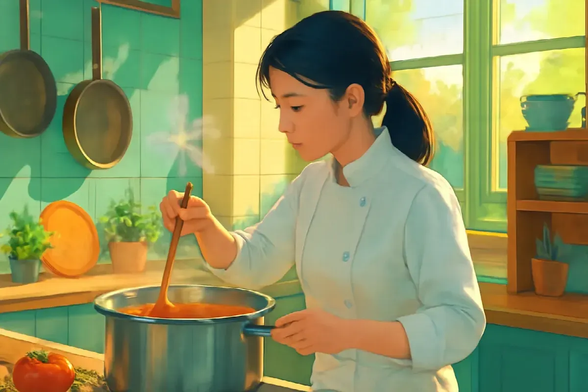 Cái cân tiểu ly trong lớp nấu ăn