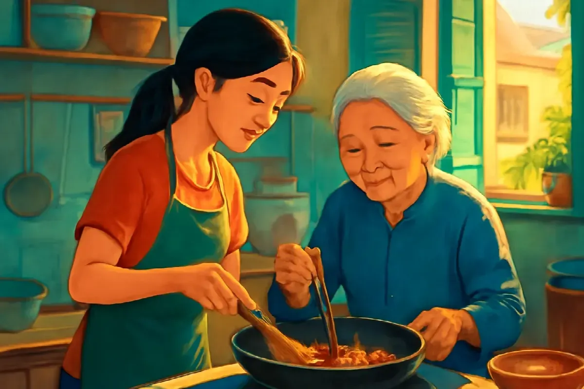Cái gáo dừa trong bếp nhà Hà Nội