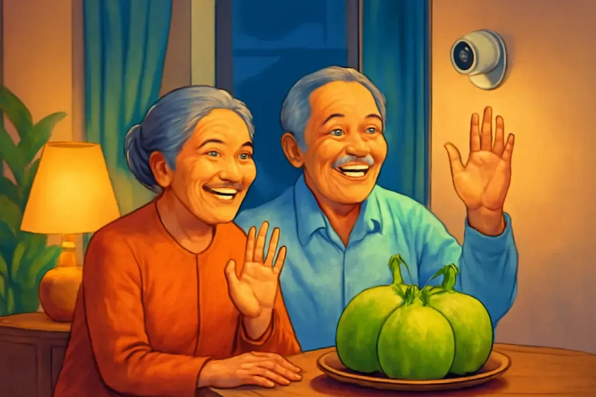 Cái camera trong phòng khách nhà bố mẹ