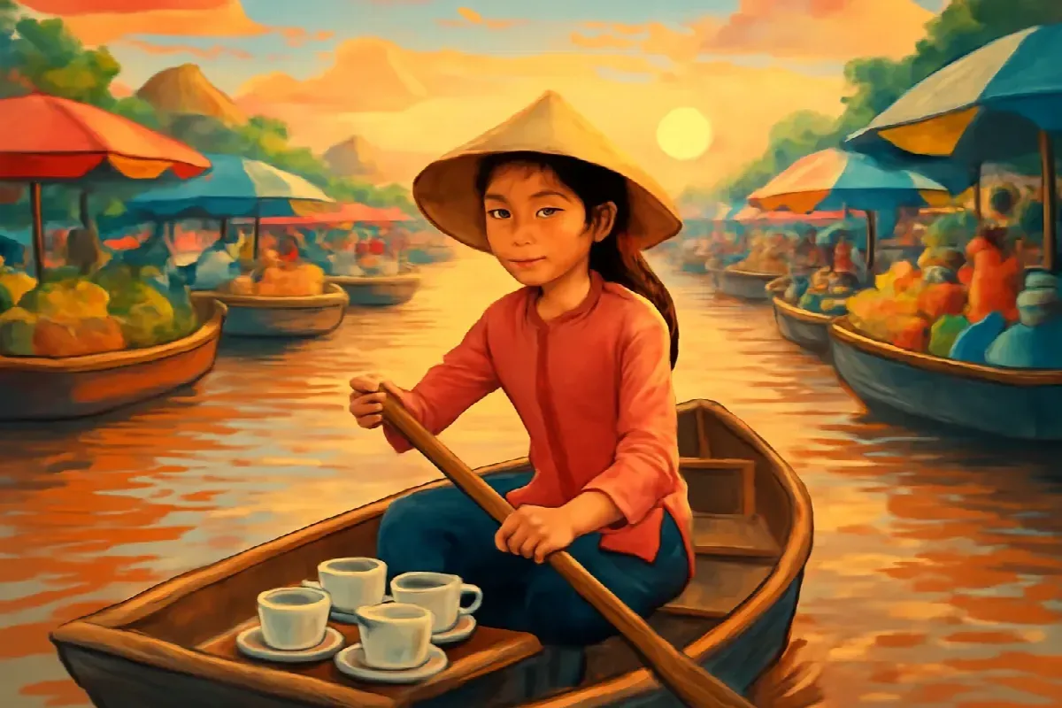 Cây bẹo khoai lang trên chợ nổi Cái Răng