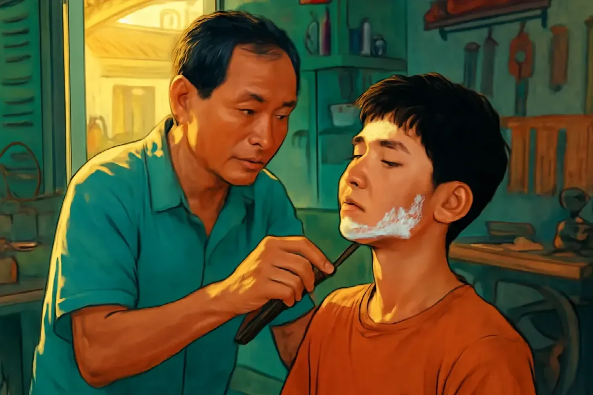 Cây dao cạo cán sừng ở chợ Cồn