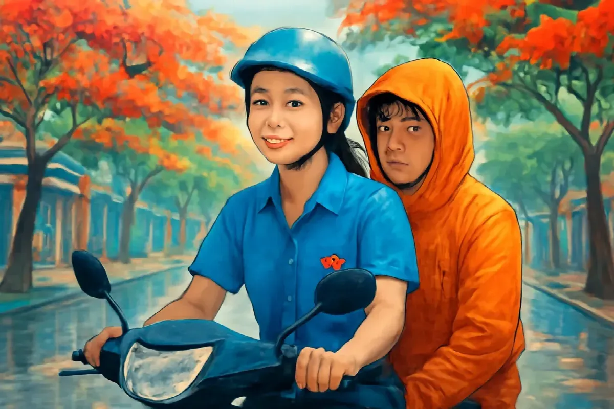 Chiếc áo mưa màu cam mùa tiếp sức