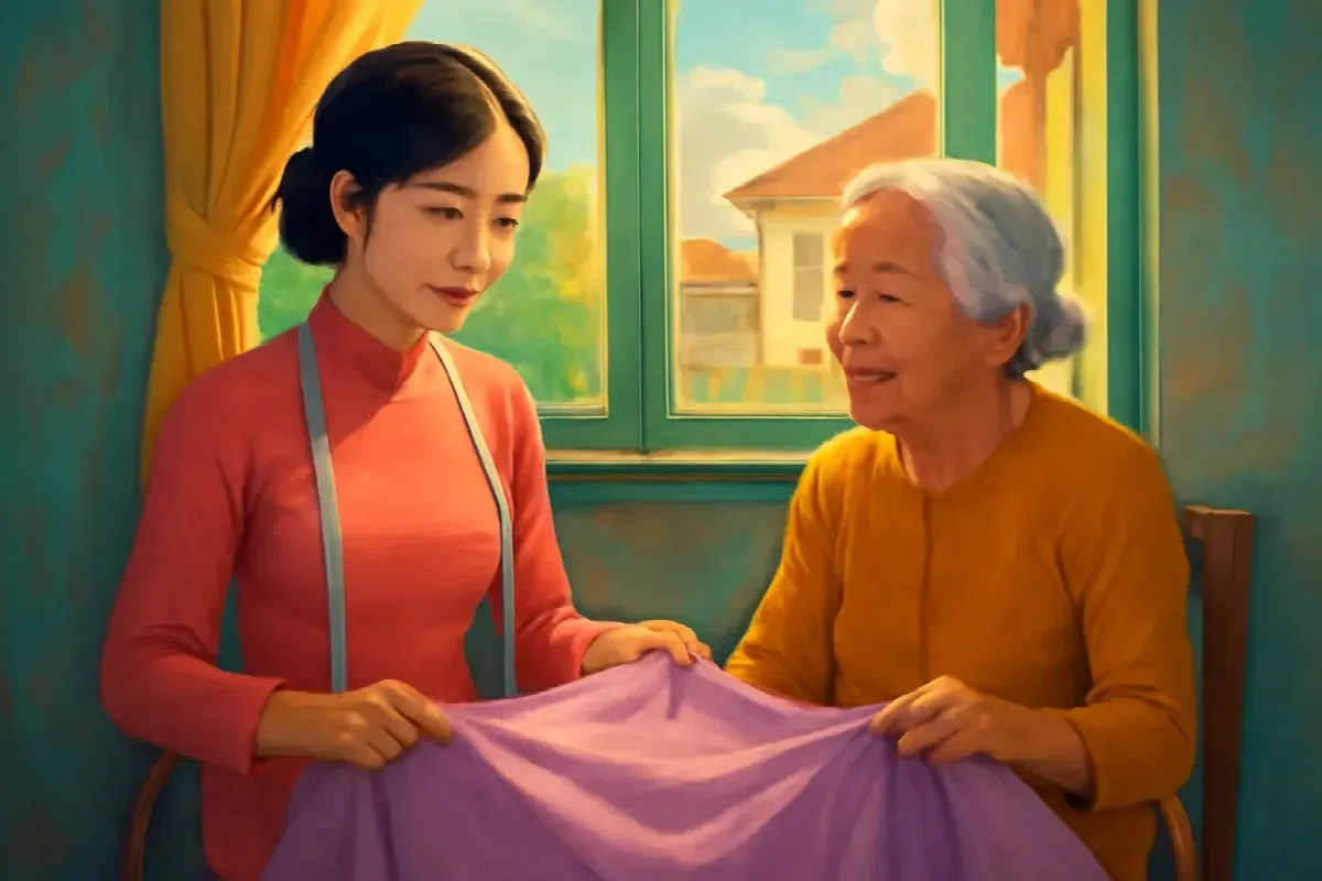 Chiếc áo tháo chỉ trong hộp bánh thiếc