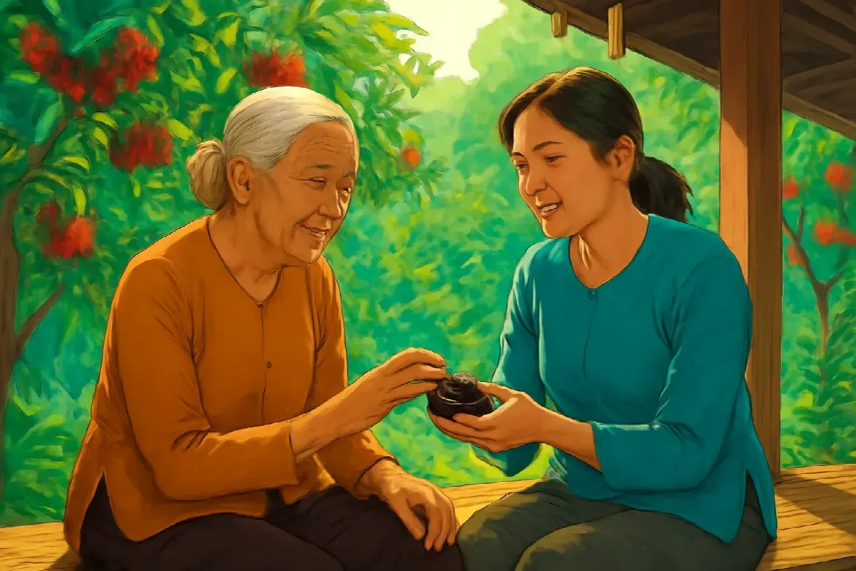 Chiếc bông tai giọt nước còn lại