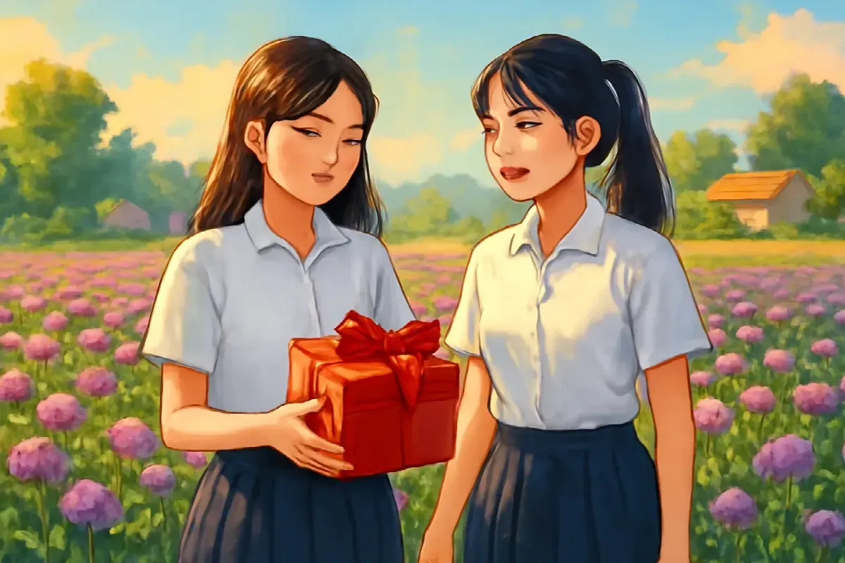 Chiếc nơ bướm trên hộp bánh pía