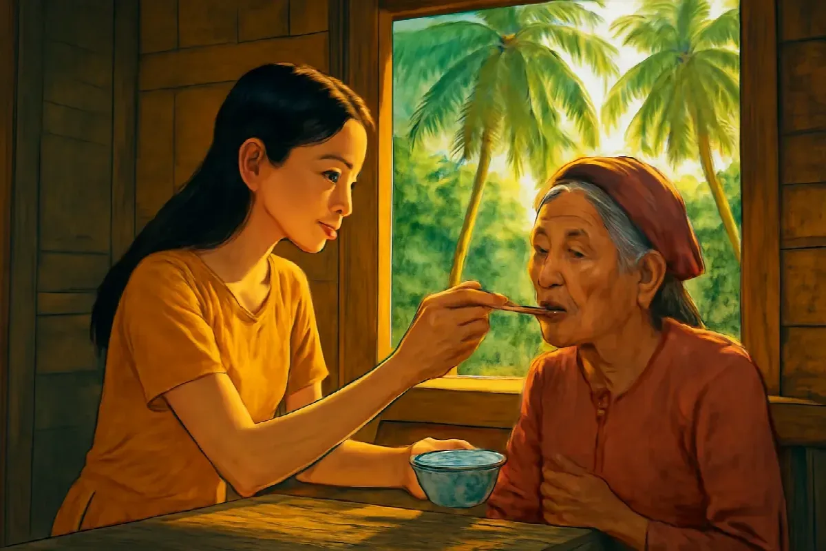 Chữ đầu tiên má Năm Quới đánh vần