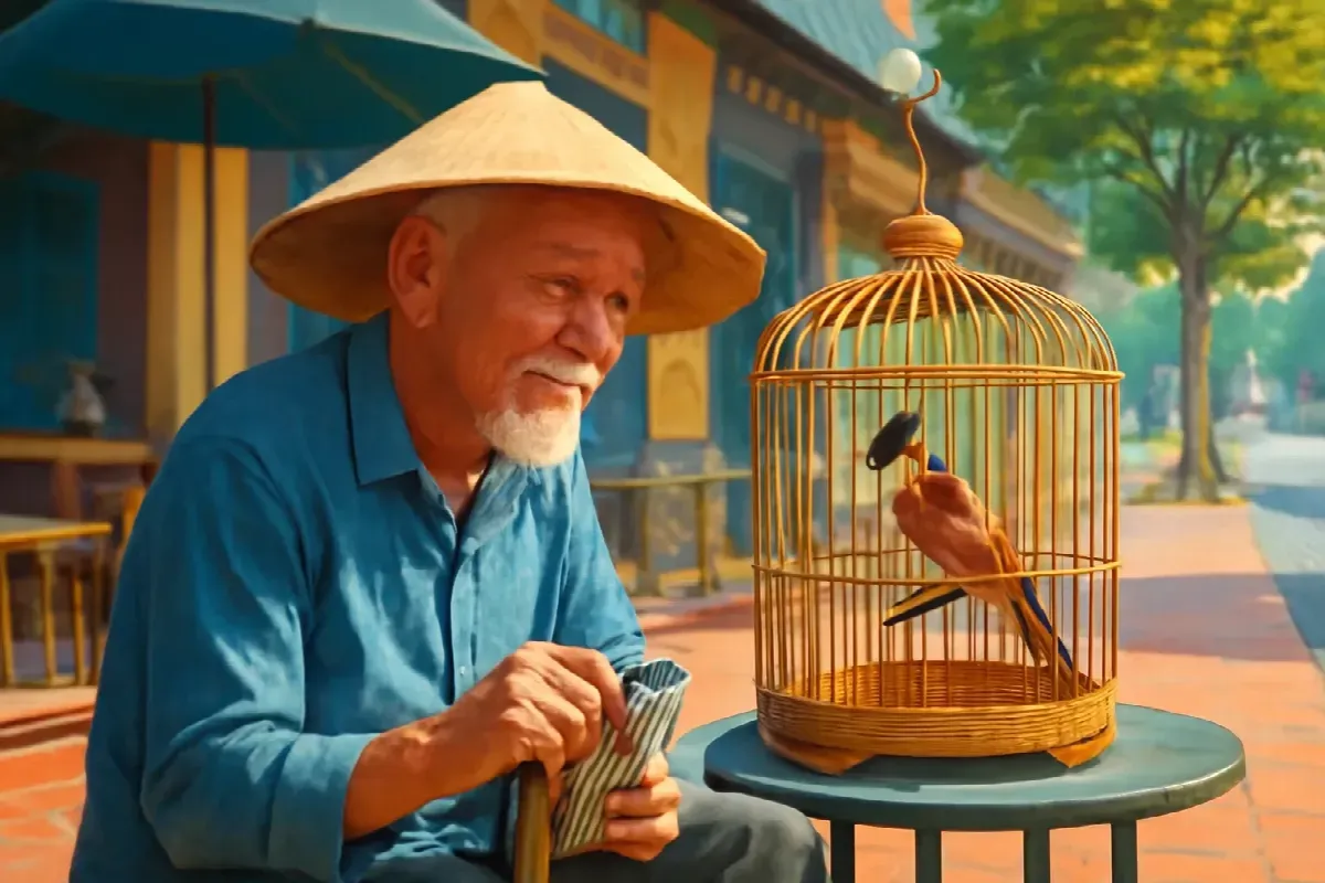Con chào mào biết rao vé số ở Chợ Lớn