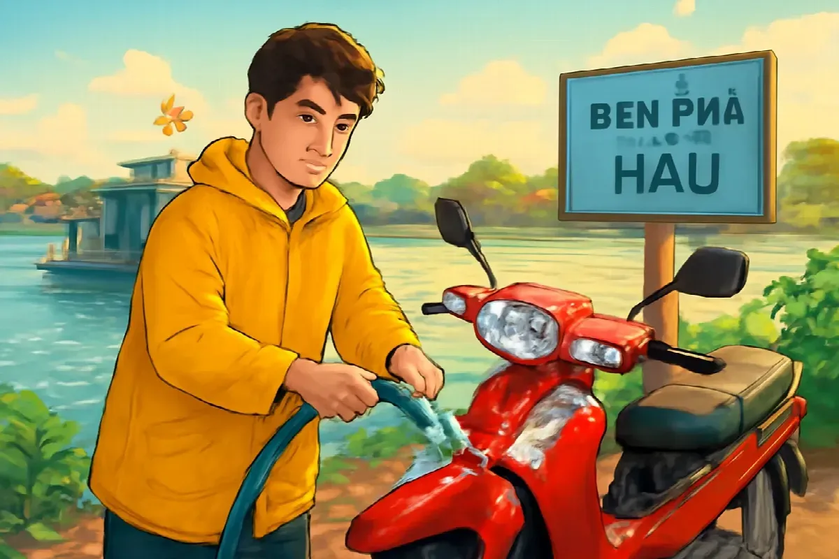Con gà gáy lúc năm giờ ở Long Xuyên