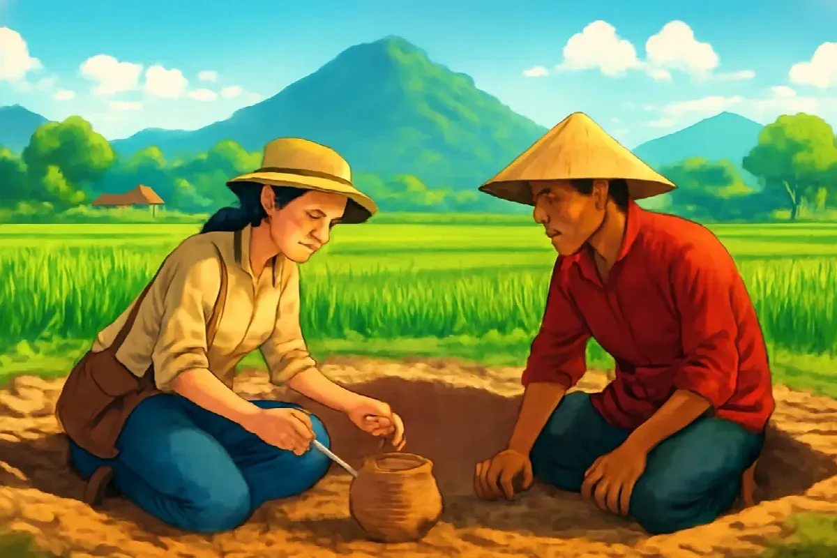 Dấu vân tay trên mảnh gốm Óc Eo