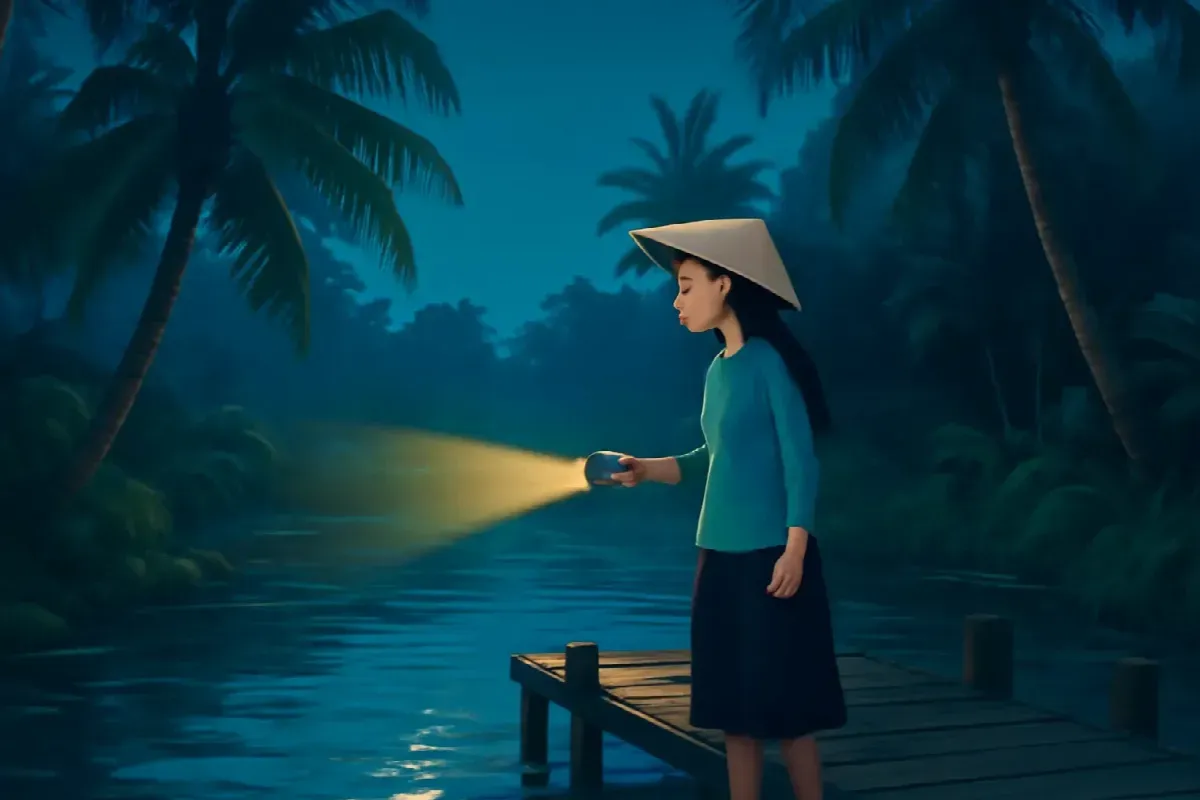 Đèn pin bên kia rạch