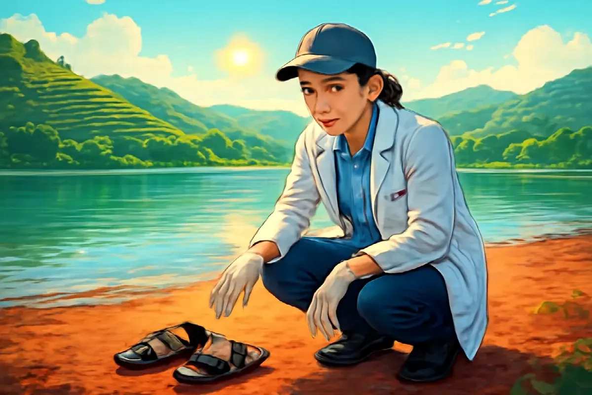 Đôi dép đặt ngược ở hồ Ea Kao