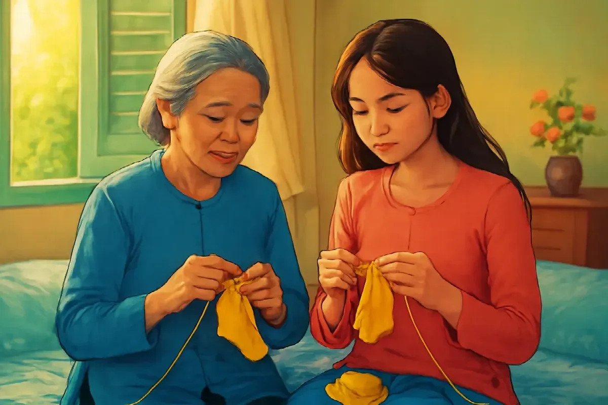 Đôi tất len màu hoa cải ở phố Cát Dài