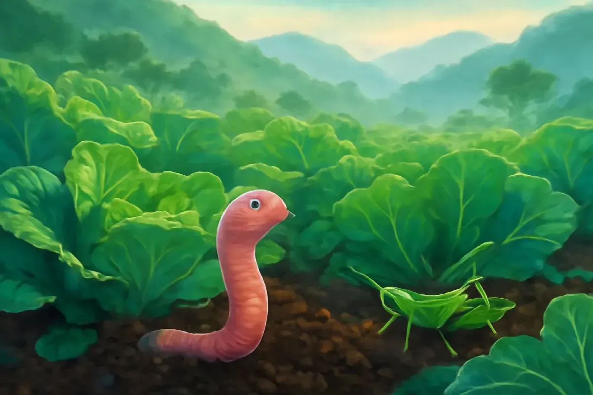 Giun Hồng rời vườn cải