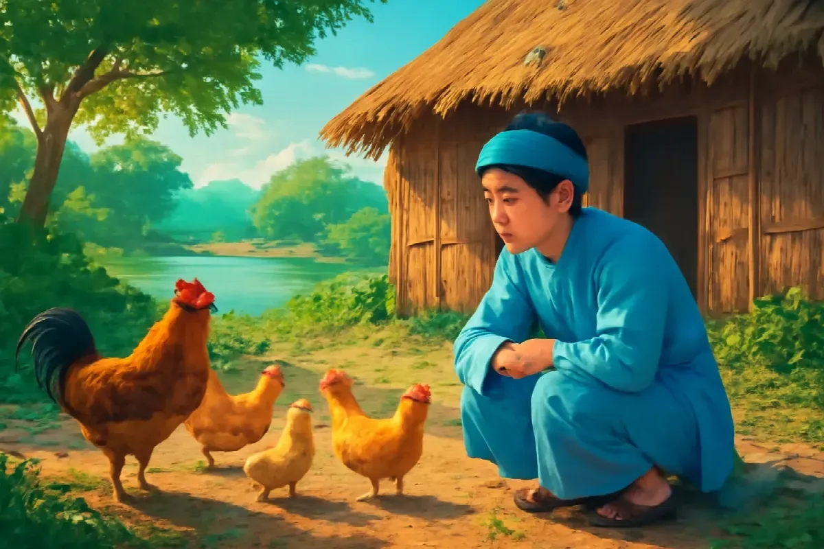 Hai bầy gà sau bếp Văn Hiền quán