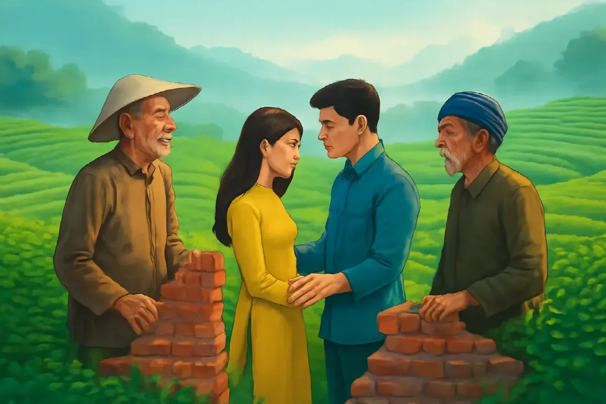 Hàng chè giữa hai nhà