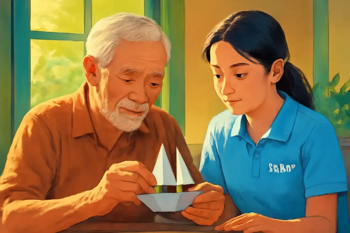 Hạt gạo trong chiếc ghe giấy