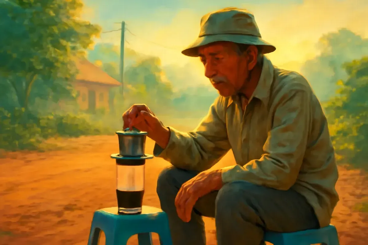 Ly cà phê chưa tới của ông Tám ở Pleiku