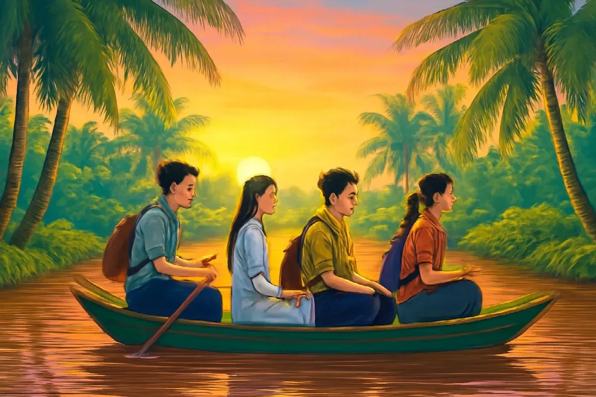 Miếng thiếc hình con cá dưới đáy xuồng