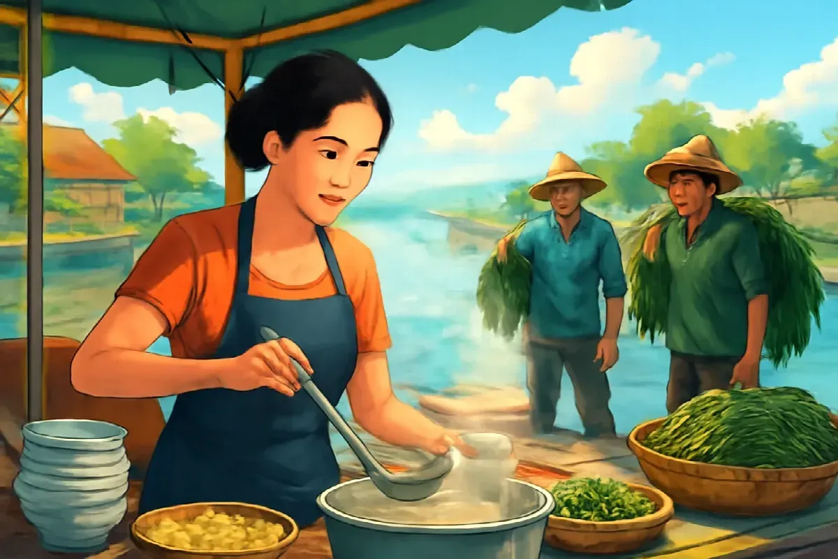 Muôi gỗ ba vạch ở bến Thạch Than