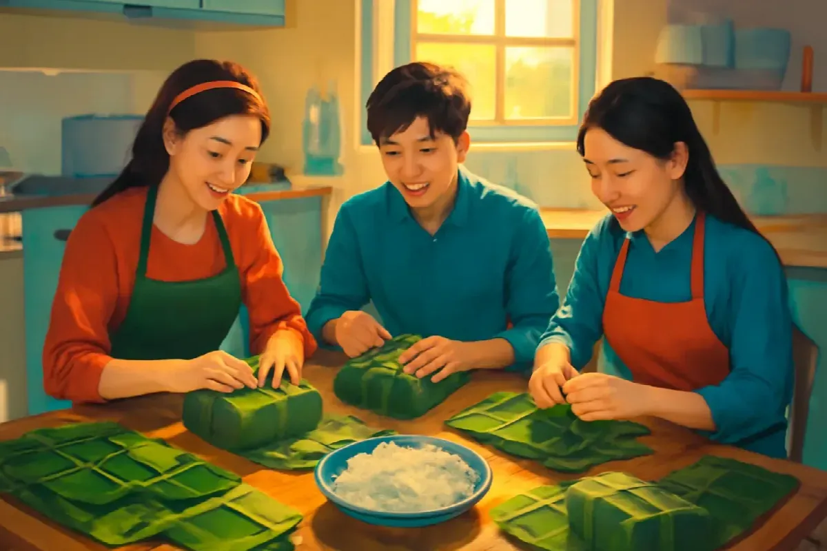 Mười tiếng luộc bánh chưng ở Busan