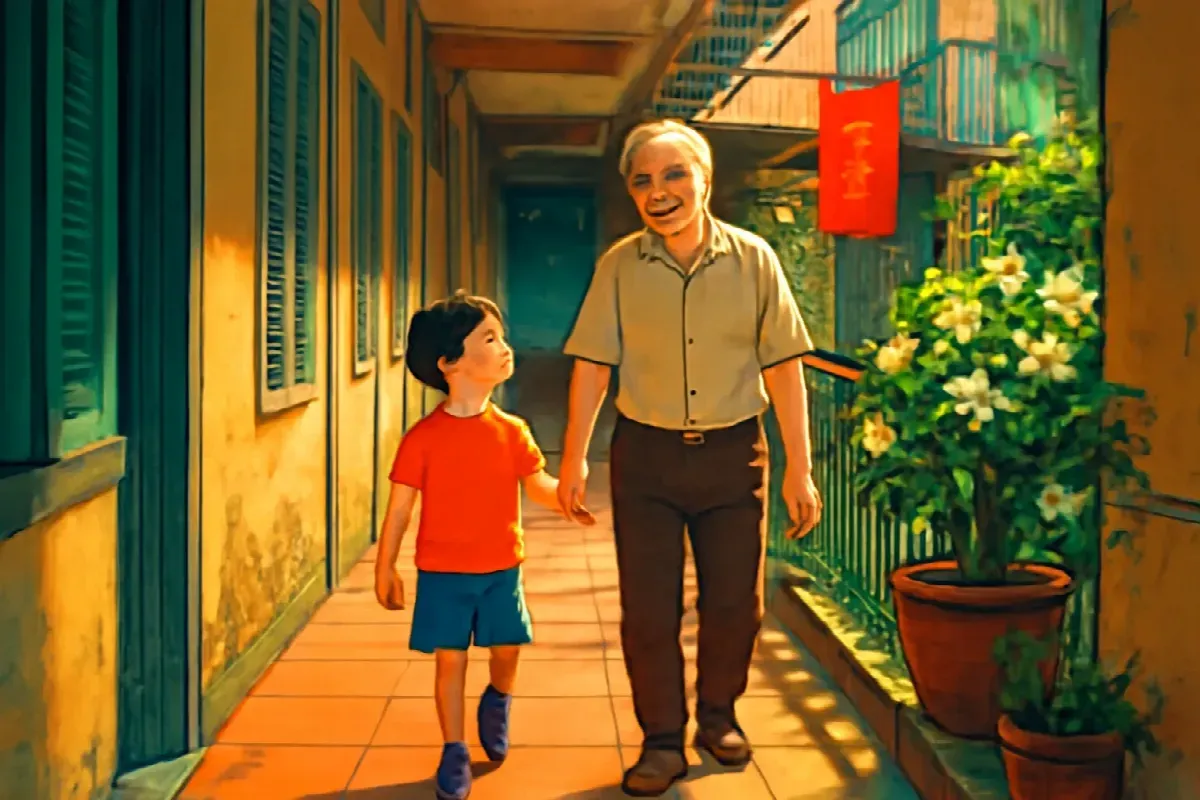 Năm cánh cửa trong hành lang tập thể Kim Liên