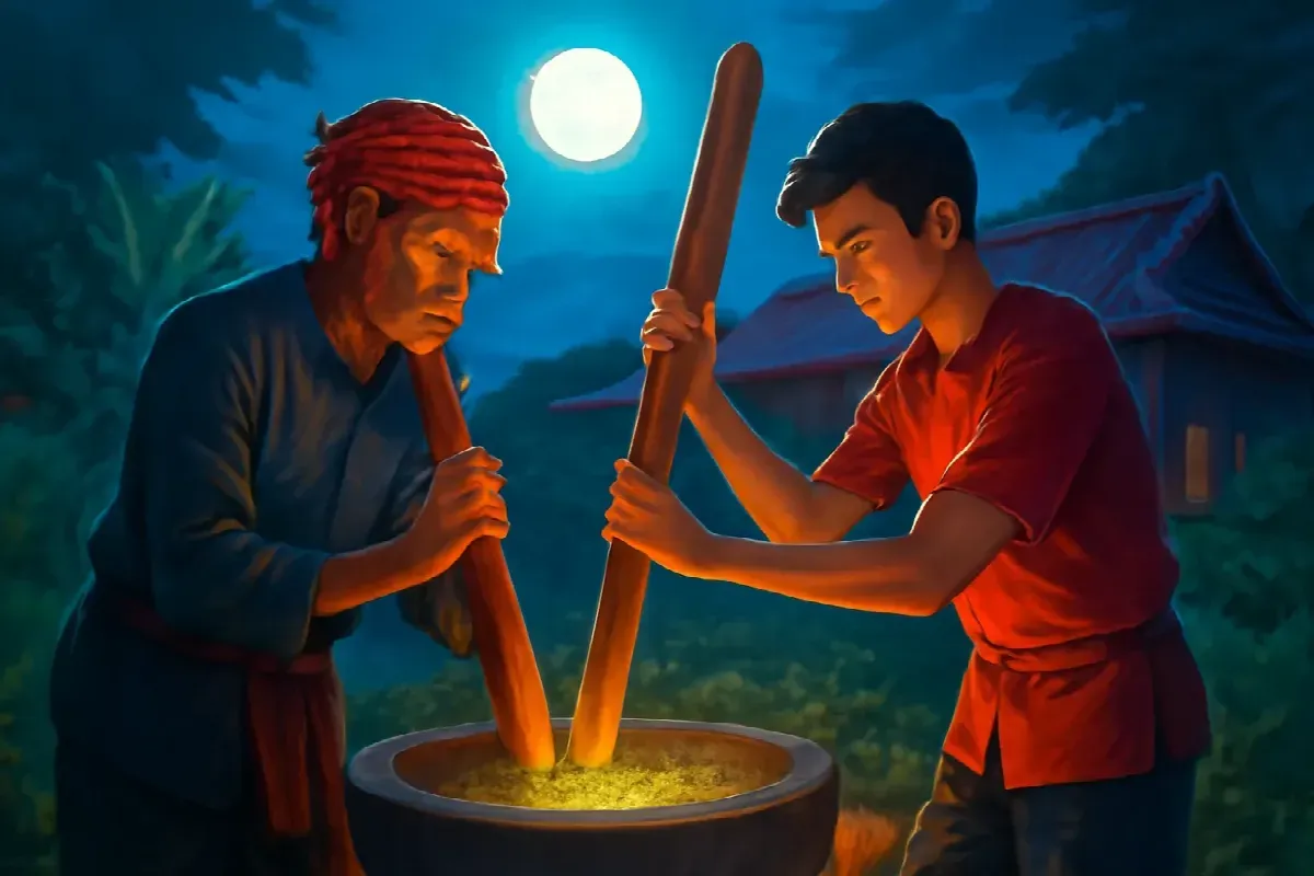 Nắm cốm dẹp đêm rằm tháng Mười