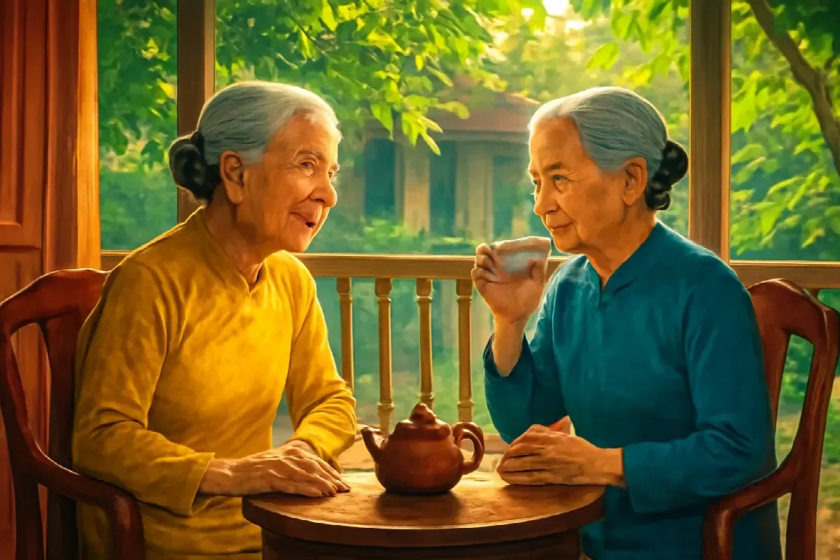 Ngón tay trỏ trên nắp ấm Thế Đức
