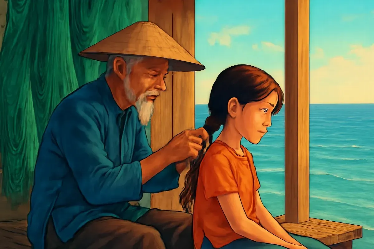 Nút chân ếch trên tóc con Ốc