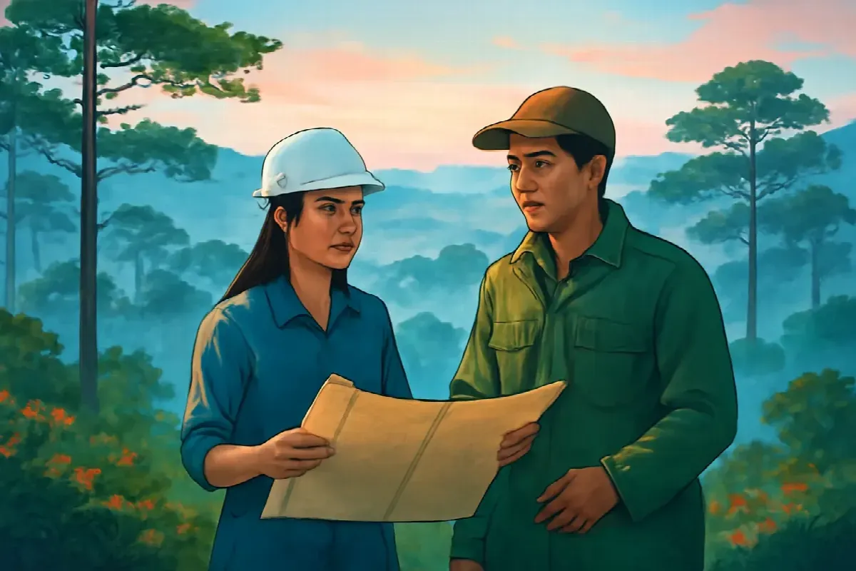 Ô cửa tròn trên bản vẽ giấy can