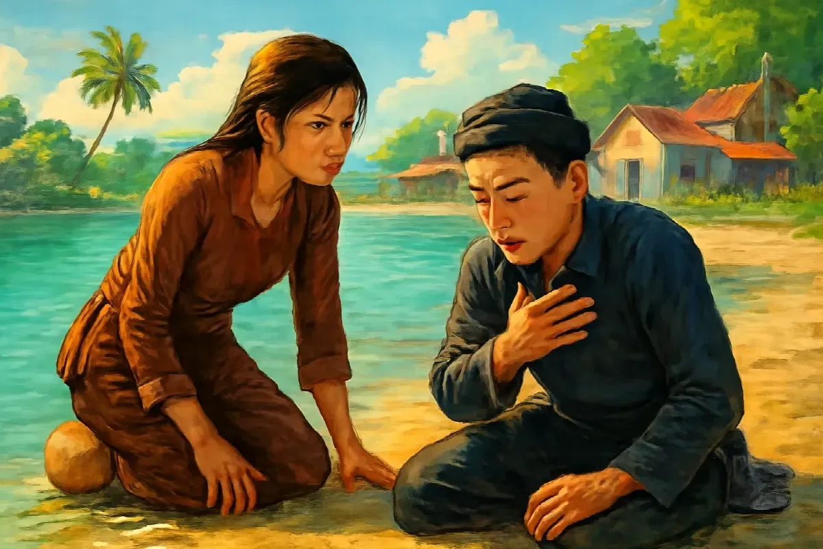 Quả bầu khô buộc dây trên đầm Sa Lư