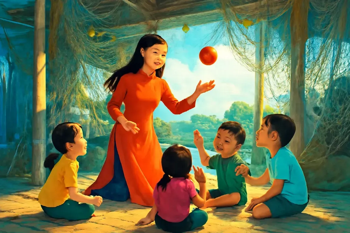 Quả bóng đỏ trong kho lưới bãi ngang