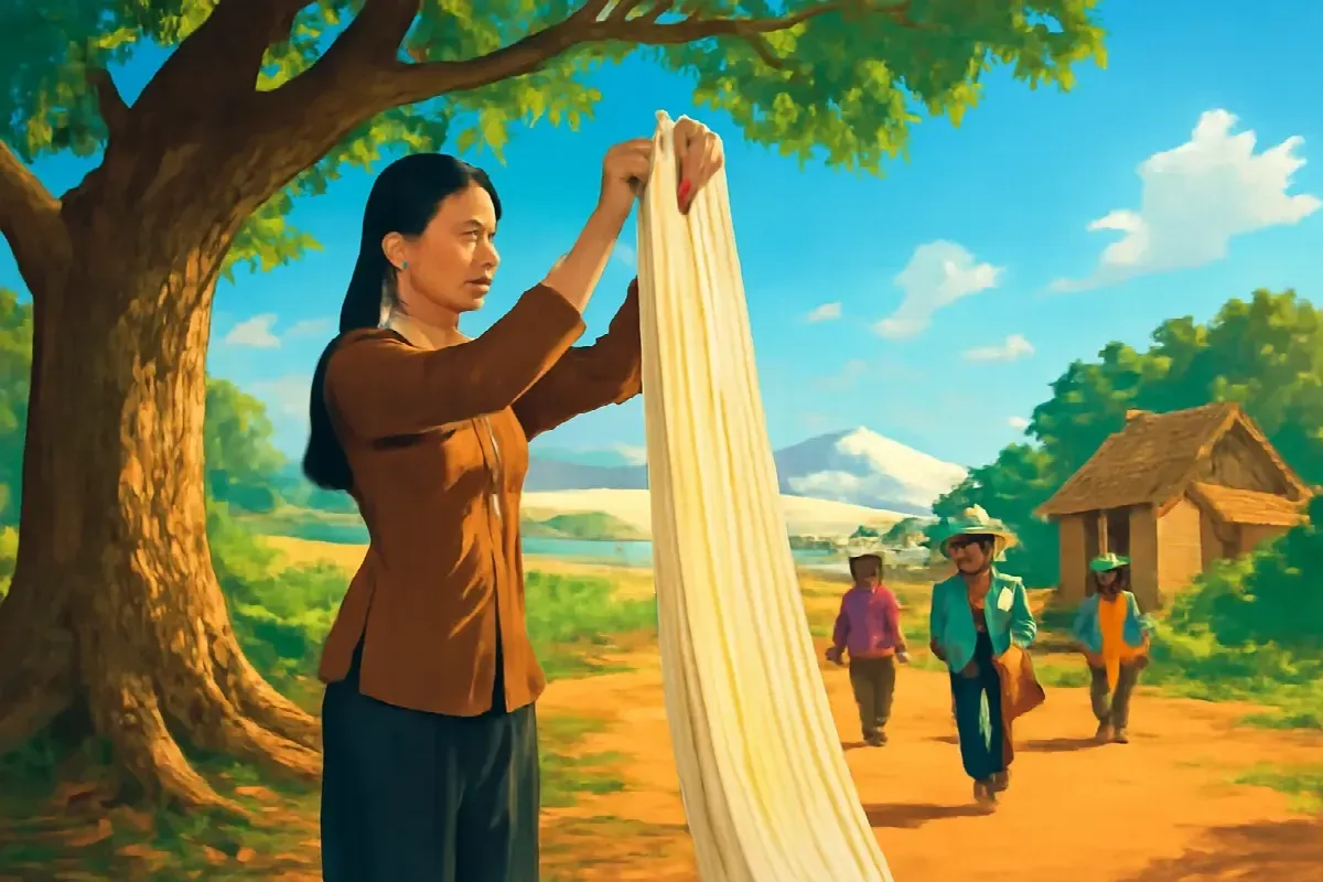 Răng lược gãy trên khung cửi nhà mệ Lành