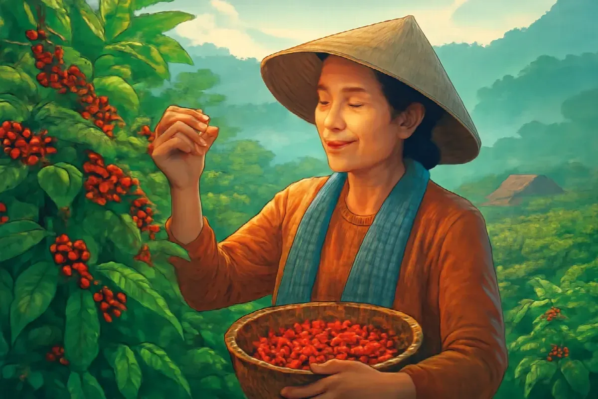 Rẫy cà phê già của chị Hạnh