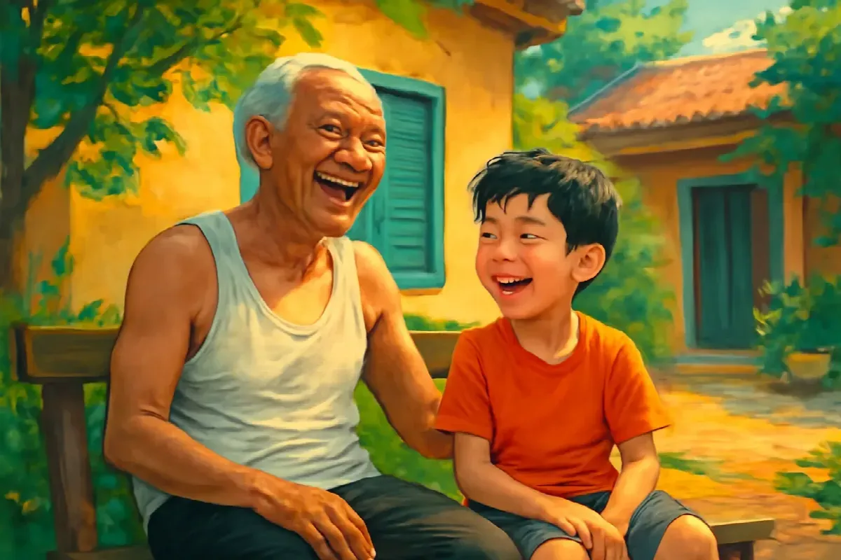 Tấm ảnh ông nội cầm căn cước mới ở Vinh