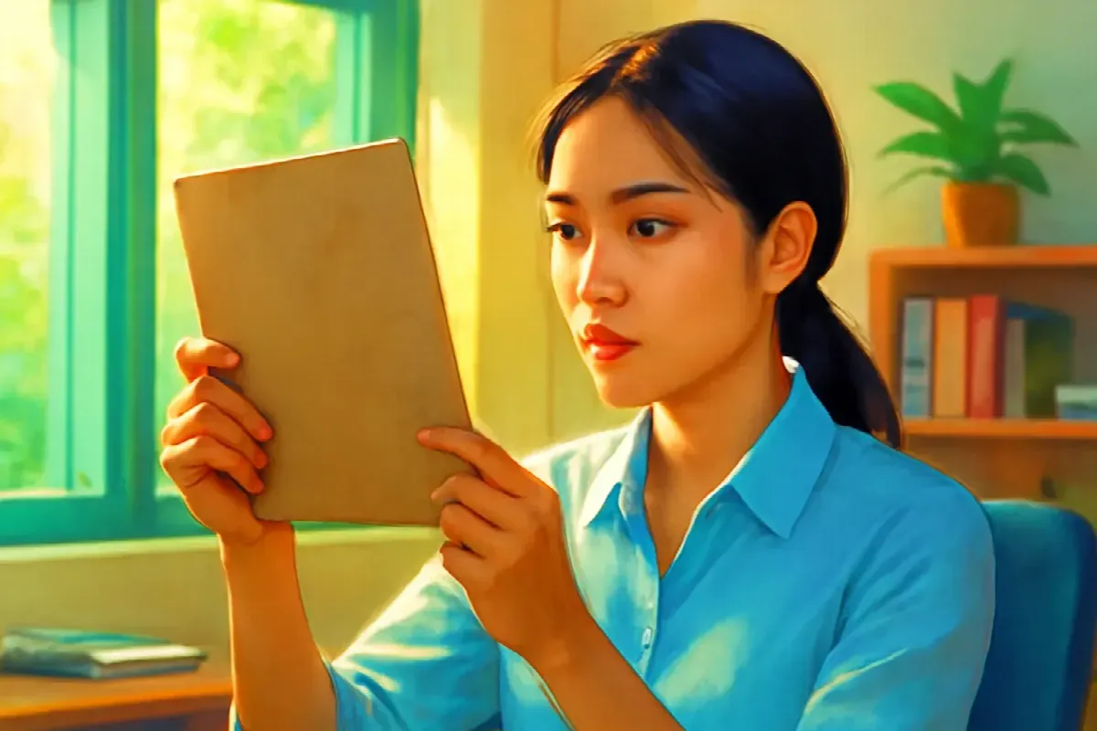 Tấm bìa hộp bánh trung thu trong ngăn kéo sếp