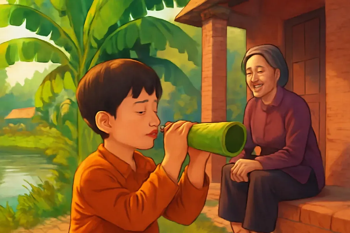 Thóc và chiếc kèn lá chuối của ông